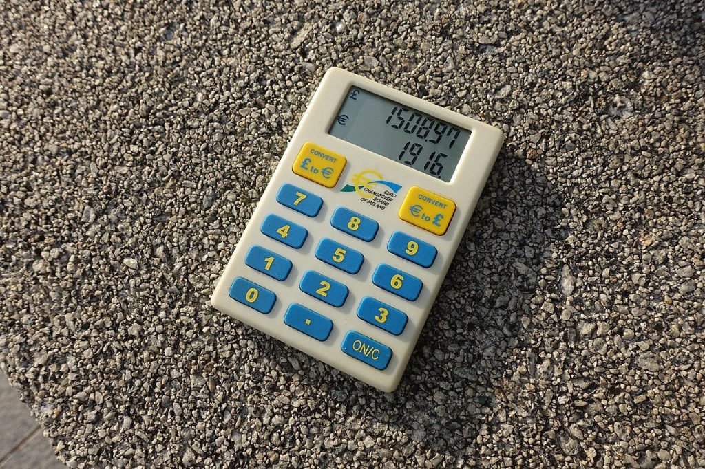 Calculator on a textured surface